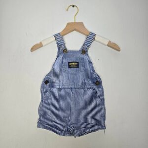Vintage OshKosh Shortalls Size 12Mo Stripe Shorts USA Vestbak